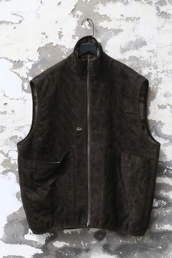 AVIVA JIFEI XUE 25 Autumn/Winter Reversible Zipper Vest AJX-FW25-RZV-NBBWCCLV-Natural Brown